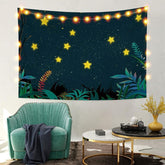 Lofaris Star Glitter Night Galaxy Forest Landscape Custom Tapestry